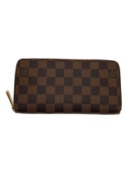 画像：1)ジッピー・ウォレット_ダミエ・エベヌ/PVC/BRW/レディース