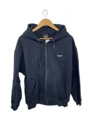 画像：ハフ/ジップパーカー/M/コットン/ブラック/無地