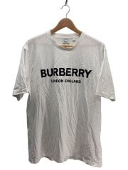 画像：Tシャツ/L/コットン/WHT/8026017/LOGO PRINT TEE/胸元シミ有//