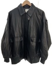 画像：レザージャケット・ブルゾン/--/ポリエステル/BLK/43-18-0075-152