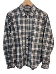 画像：長袖シャツ/S/コットン/GRY/チェック/579-6250014