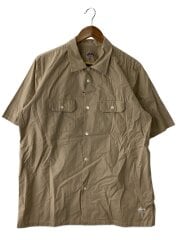 画像：半袖シャツ/L/コットン/BEG/無地/USA製