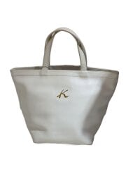 画像：トートバッグ/レザー/WHT/無地