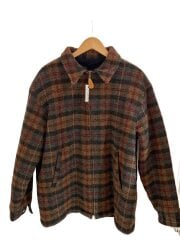 画像：90～00sスポーツジャケット/裏ボアジャケット/L/ウール/BRW/チェック