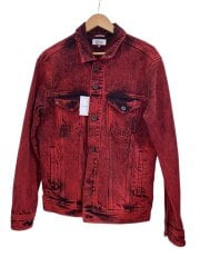 画像：BASIC DENIM TRUCKER ACID OVERDYE RIGID/後染め/Gジャン/M/RED