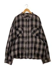 画像：25FW/COLLAR LESS SHIRT/2XL/ポリエステル/GRY/オンブレCK/BR25AW-S20//