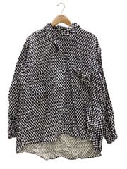 画像：長袖シャツ/M/リネン/BLU/チェック/17ss/市松模様チェック//