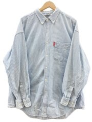 画像：長袖シャツ/XL/コットン/BLU/ストライプ/LOONEY TUNES/ルーニー