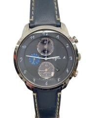 画像：ソーラー腕時計/アナログ/レザー/NVY/NVY/V172-0AW0