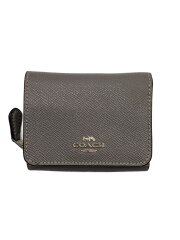 画像：3つ折り財布/レザー/GRY/レディース/F37968