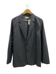 画像：テーラードジャケット/4/ウール/GRY/ストライプ/7074474