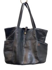 画像：トートバッグ/牛革/BLK/無地