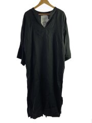 画像：COUNTERPOINT /半袖ワンピース/M/リネン/BLK/WFL20-S01