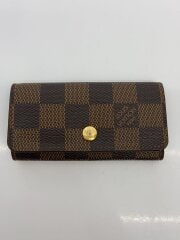 画像：ミュルティクレ4_ダミエ・エベヌ/レザー/BRW/メンズ