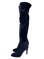 画像：ロングブーツ/38/BLU/ベロア