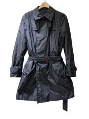 画像：ステンカラーコート/44/レーヨン/BLK/無地