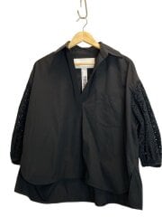 画像：７分袖ブラウス/--/--/BLK