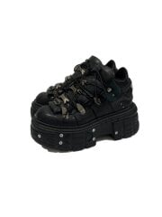 画像：CD811/ローカットスニーカー/39/BLK/厚底スニーカー