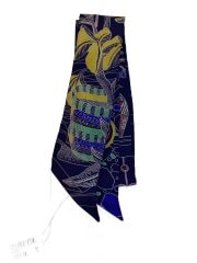 画像：スカーフ/シルク/ブルー/総柄/レディース