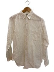 画像：長袖シャツ/--/コットン/ホワイト/ストライプ