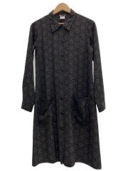 画像：長袖ワンピース/1/ポリエステル/BLK/花柄/00020717