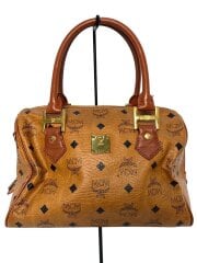 画像：ハンドバッグ/ボストンバッグ/レザー/キャメルブラウン/総柄/2345R