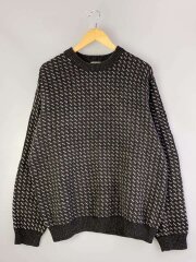 画像：バーズアイ/ニット・セーター(厚手)/XL/ウール/GRY/総柄//