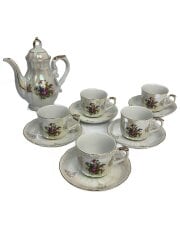 画像：french china/ラスター彩/カップ&ソーサー/5点セット