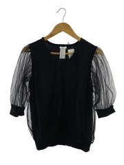 画像：半袖ブラウス/FREE/コットン/BLK/無地/0508-440-212 B