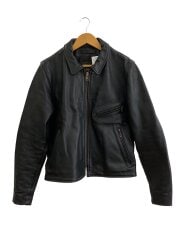 画像：シングルライダースジャケット/40/レザー/BLK/無地