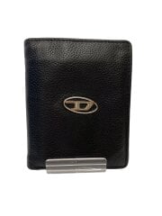 画像：2つ折り財布/レザー/BLK/メンズ/使用感/ロゴ色褪せ・傷