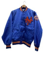 画像：80s NEW YORK METS/スタジャン/M/ナイロン/ブルー