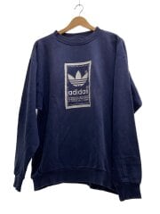 画像：90s Trefoil Logo Crew Sweatshirt/M/ネイビー/汚れ有//