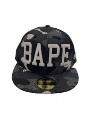 画像：×A BATHING APE/59FIFTY/キャップ/7 1/4/コットン/BLK/カモフラ/メンズ