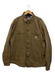 画像：DUCK SHIRT JACKET/裏地タータンチェック/L/コットン/CML/100590