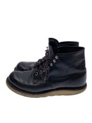 画像：レースアップブーツ・6インチクラシックプレーントゥ/8165/25.5cm/BLK/レザー