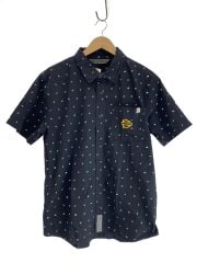 画像：半袖シャツ/L/コットン/BLK/総柄/96243-20VH