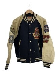 画像：ブルゾン/M/ウール/BLK/ATTRACTIVE/ワッペン/袖レザー/90s