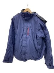 画像：ジャケット/XL/ナイロン/NVY/無地/ウォームアップ/裏フリース/着脱フード