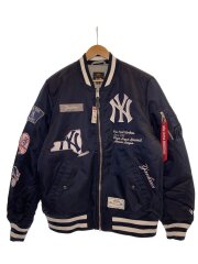 画像：スタジャン/L/ナイロン/NVY/無地