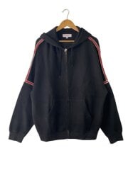 画像：ジップパーカー/XL/コットン/BLK