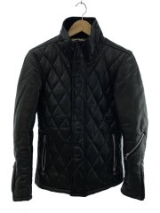 画像：レザージャケット・ブルゾン/S/羊革/BLK/無地/vjj3028