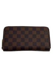 画像：1)ジッピー・ウォレット_ダミエ・エベヌ/PVC/BRW/レディース