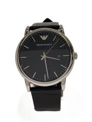 画像：クォーツ腕時計/アナログ/レザー/BLK/AR-2500//