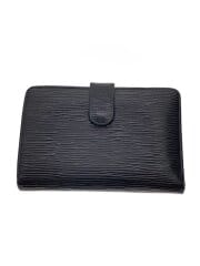 画像：2つ折り財布/レザー/BLK/無地/レディース