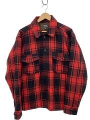 画像：長袖シャツ/XL/--/RED/チェック