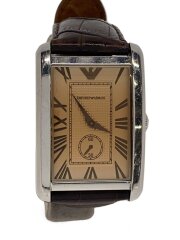 画像：クォーツ腕時計/アナログ/レザー/GLD/BRW/AR-1605