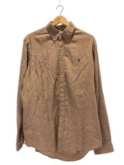 画像：ボタンダウン長袖シャツ/L/コットン/BRW