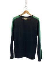 画像：サイドラインカットソー/長袖Tシャツ/--/コットン/BLK