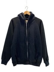 画像：USA製/サーマルジップパーカー/M/コットン/BLK/ツートン